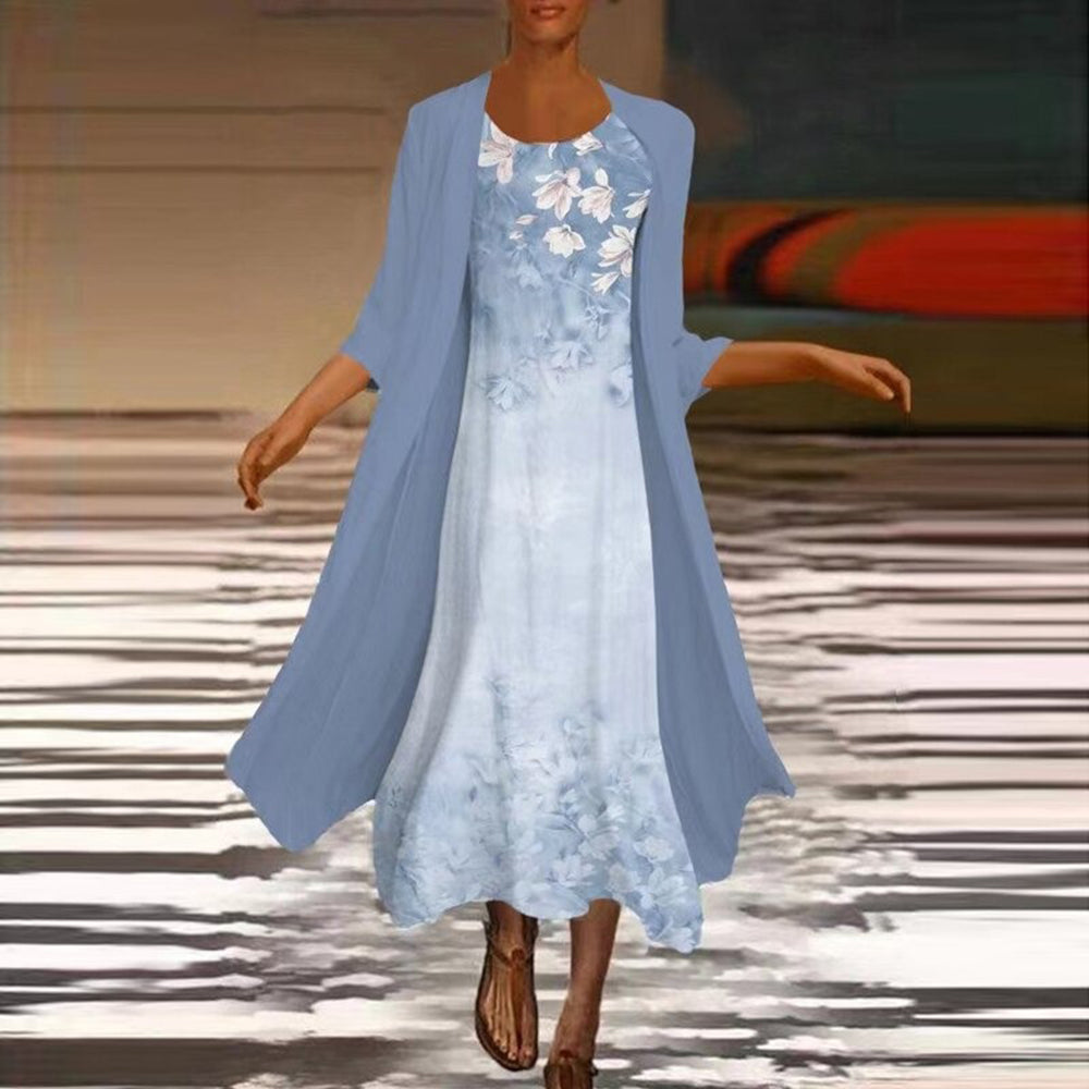 Amora - Stylish long dress with chic blouse jacket for women