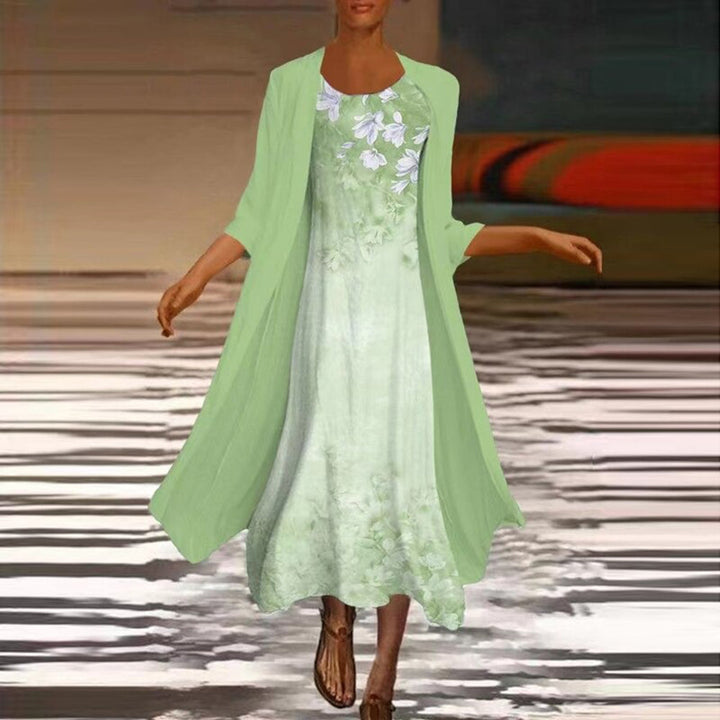 Amora - Stylish long dress with chic blouse jacket for women