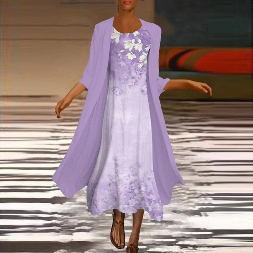 Amora - Stylish long dress with chic blouse jacket for women