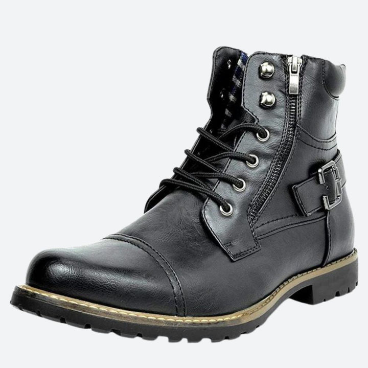 Stylische Motorradstiefel aus echtem Leder für Männer - Andreas