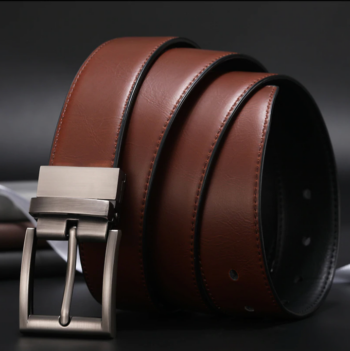 Stylish classic leather belt for men - James Edition
