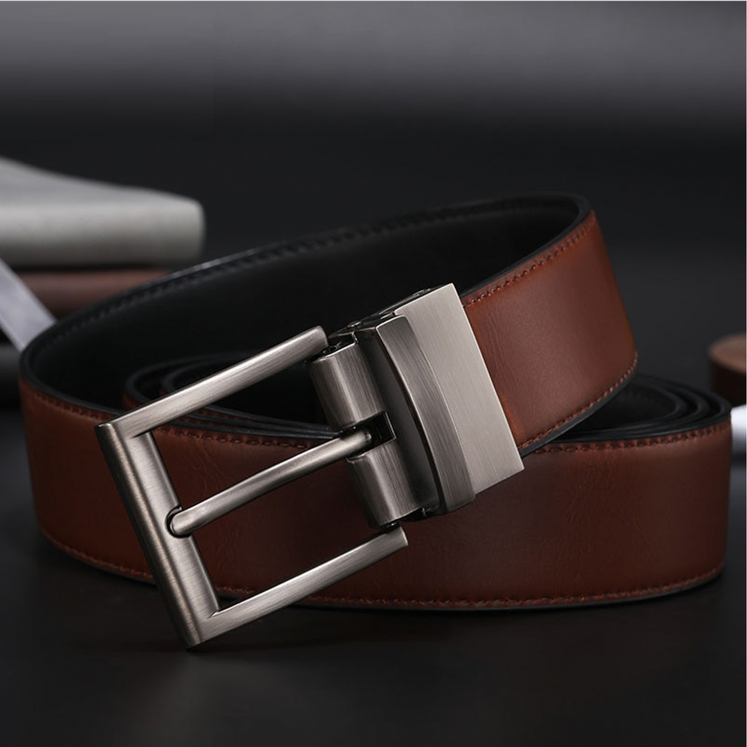 Stylish classic leather belt for men - James Edition