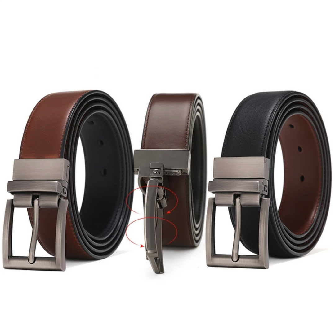 Stylish classic leather belt for men - James Edition