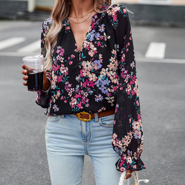 Mabel - Elegante und bequeme Sommerbluse mit Blumenmuster für Damen