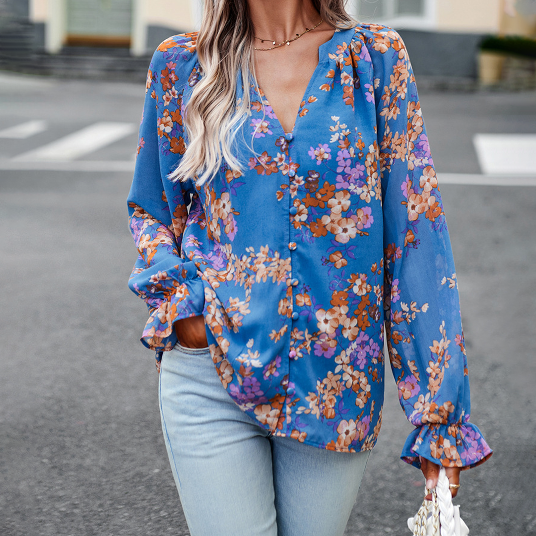 Mabel - Elegante und bequeme Sommerbluse mit Blumenmuster für Damen