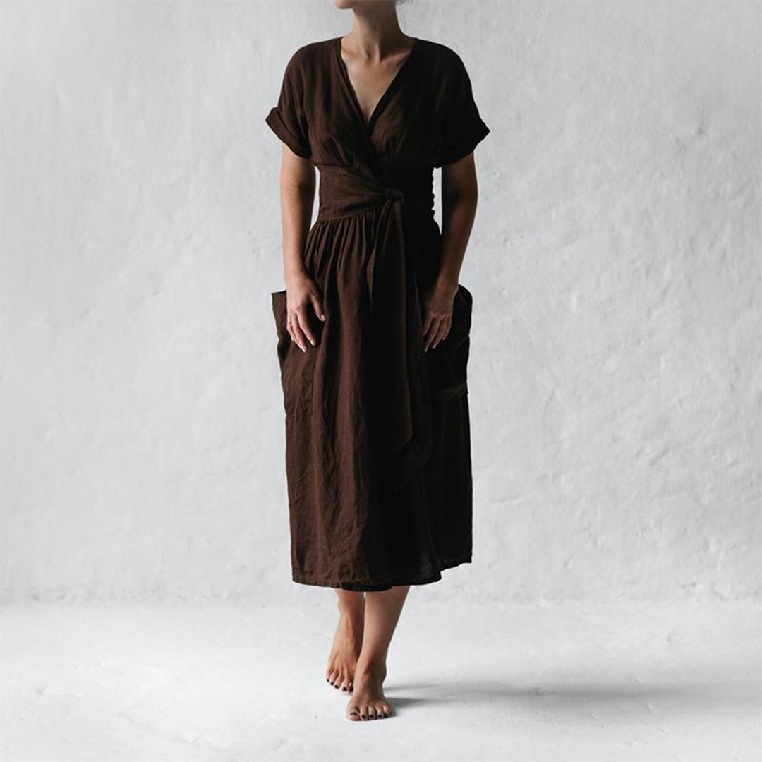 AVAH - Robe décontractée tendance avec décolleté en V