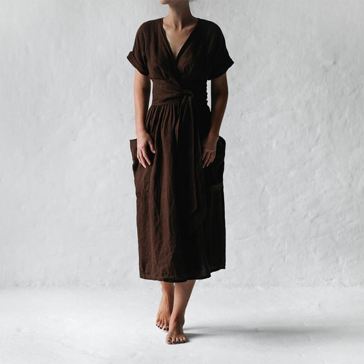 AVAH - Robe décontractée tendance avec décolleté en V