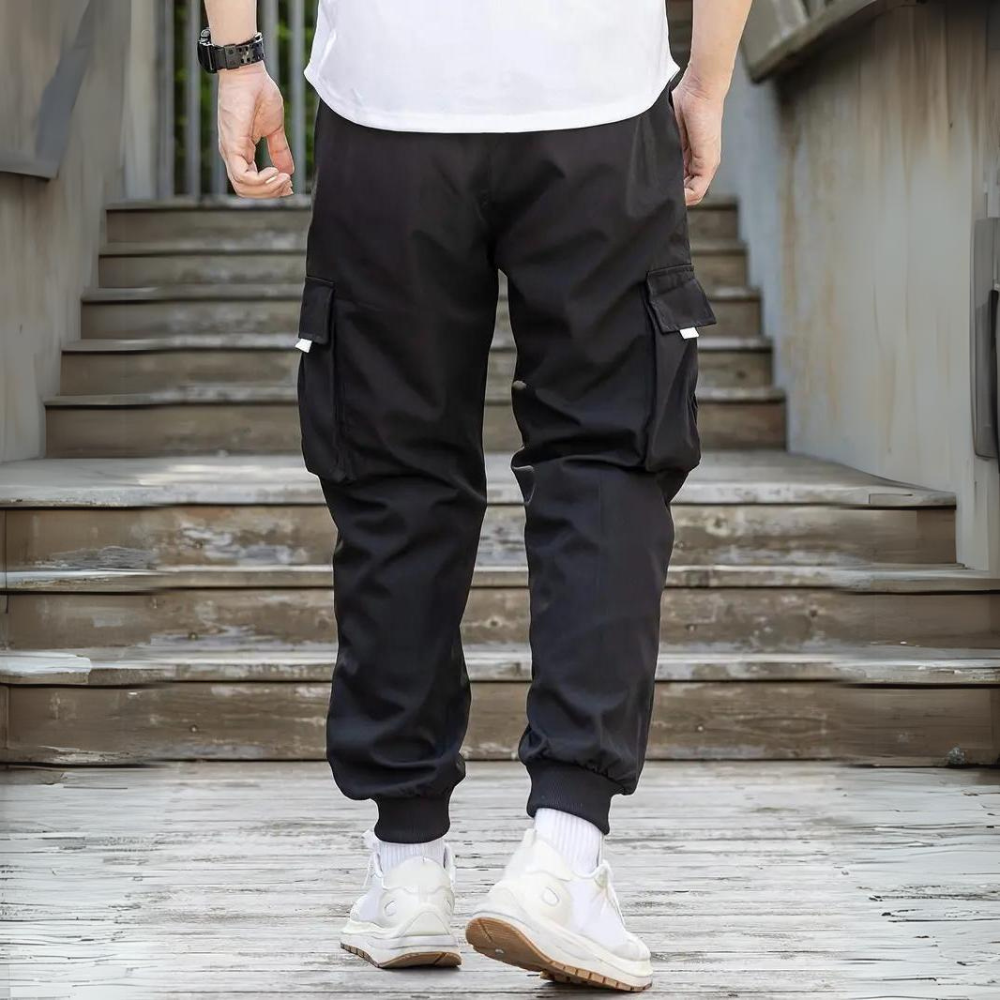 ATHANASIOS - Pantalon cargo homme stylé avec taille à cordon tendance