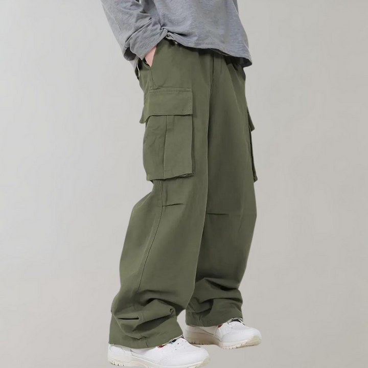 Asger - Pantalon cargo homme stylé à jambe droite