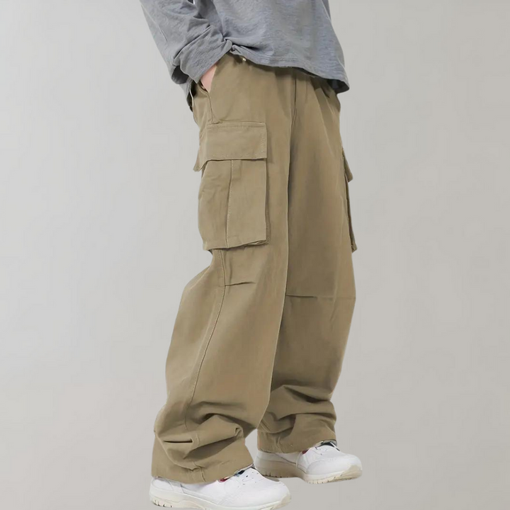 Asger - Pantalon cargo homme stylé à jambe droite