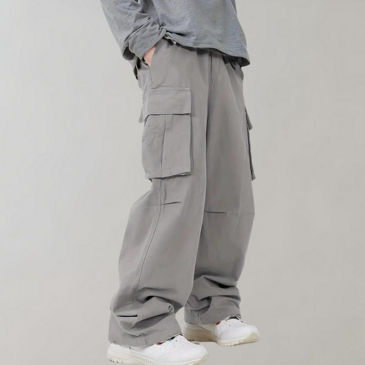 Asger - Pantalon cargo homme stylé à jambe droite