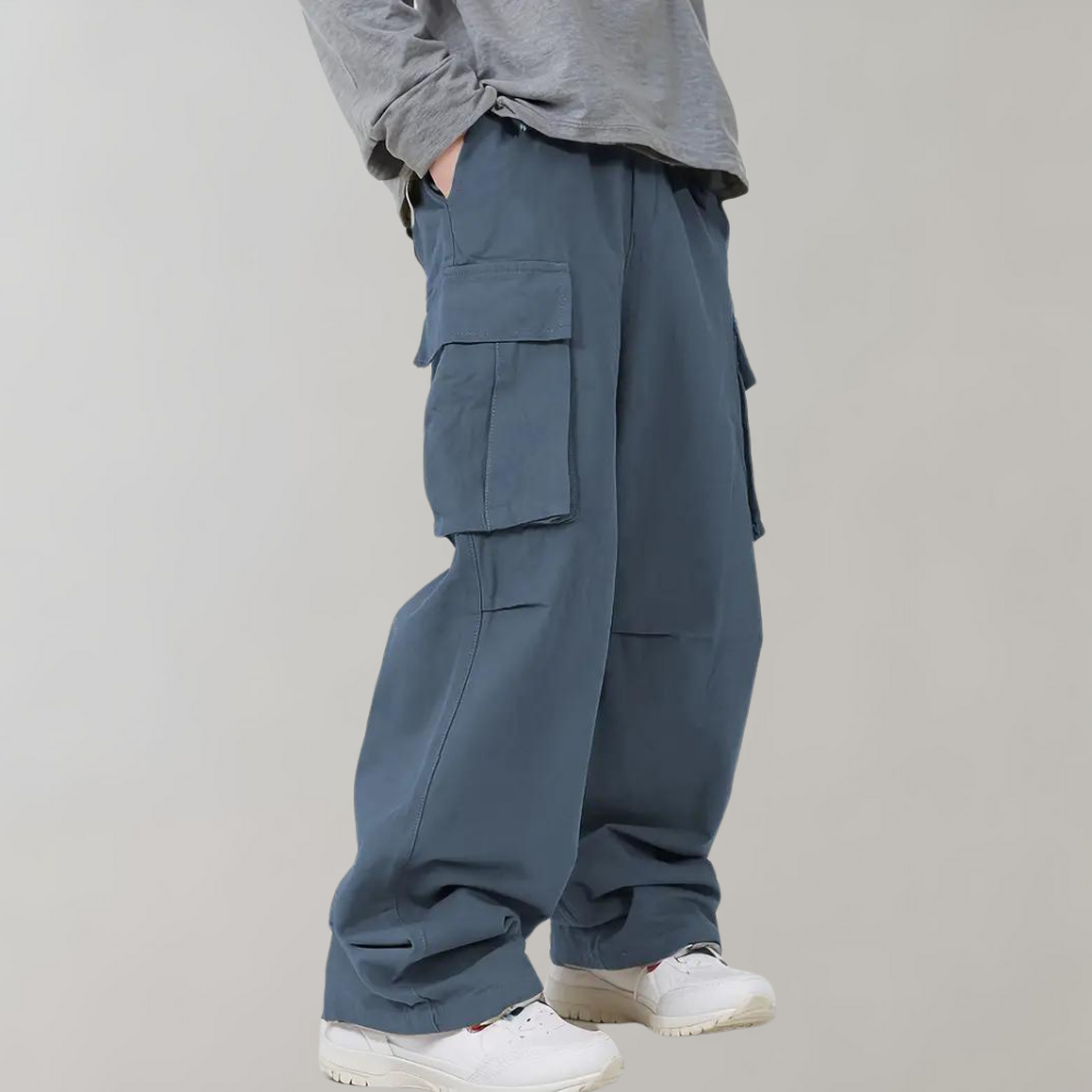 Asger - Pantalon cargo homme stylé à jambe droite