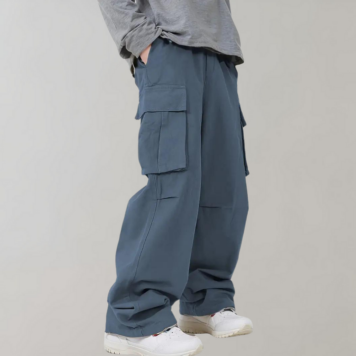 Asger - Pantalon cargo homme stylé à jambe droite