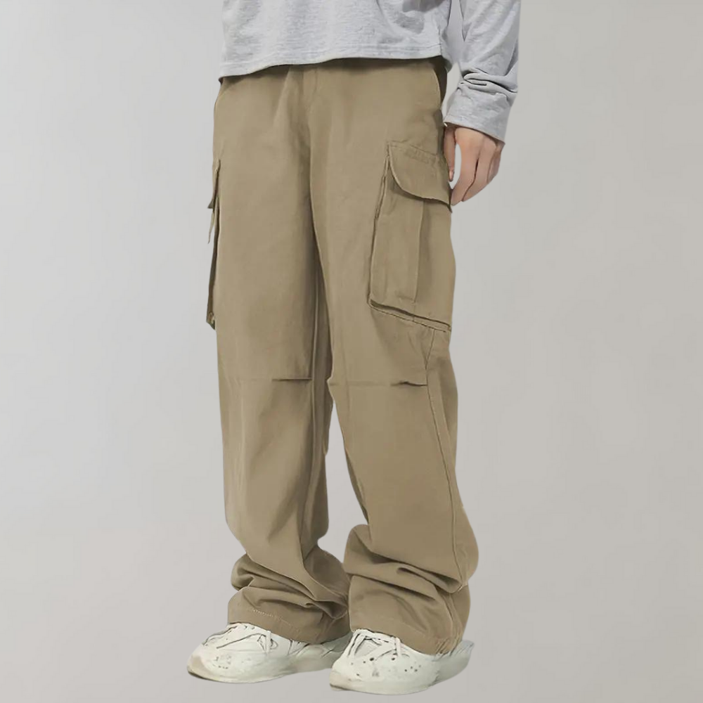 Asger - Pantalon cargo homme stylé à jambe droite