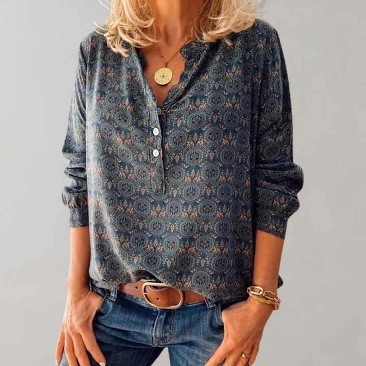 Amalie - Retro-Inspired Women's Blouse