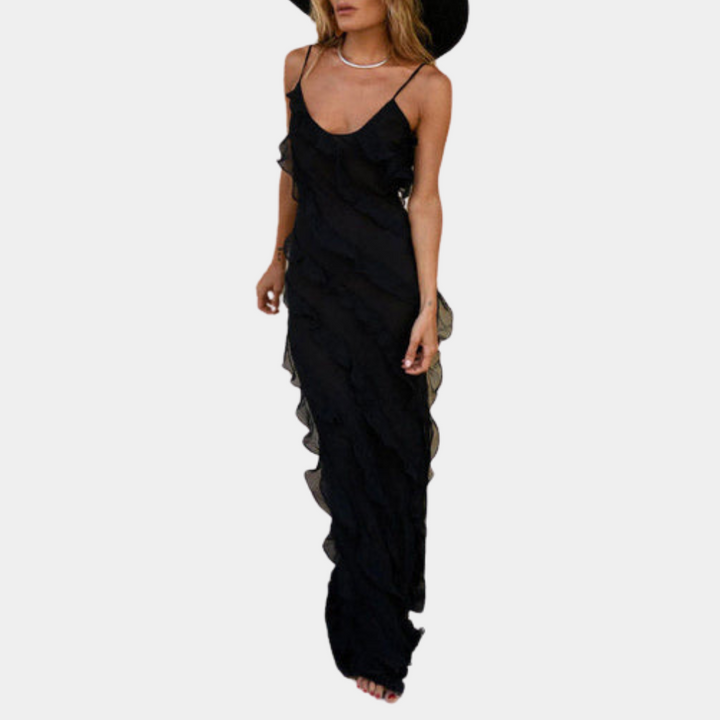 Adrienne - Robe longue élégante pour femmes avec de jolies volants