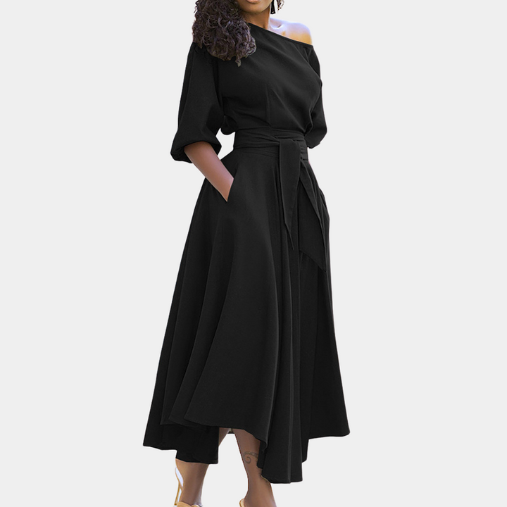 Annabelle - Robe à la mode et confortable pour femmes avec ceinture à la taille