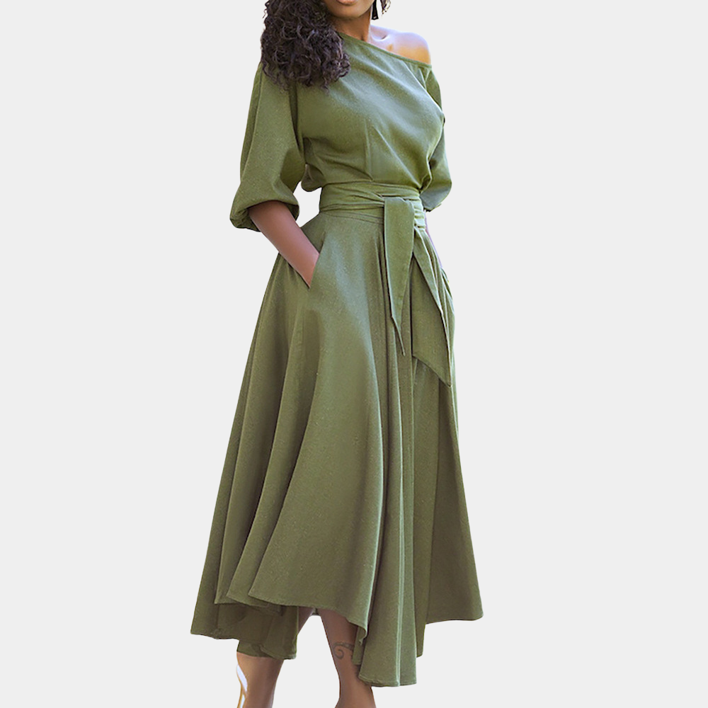 Annabelle - Robe à la mode et confortable pour femmes avec ceinture à la taille