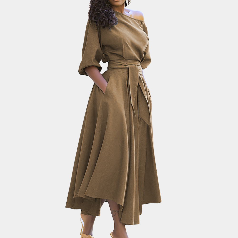 Annabelle - Robe à la mode et confortable pour femmes avec ceinture à la taille