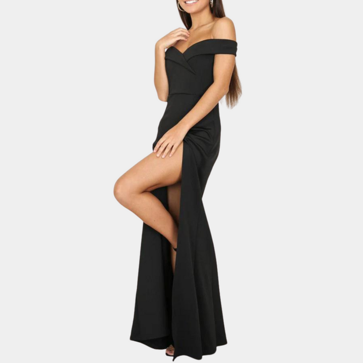 Elena - Sophisticated off-shoulder dress for women