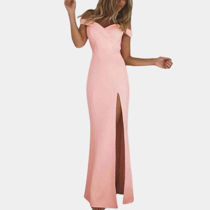 Elena - Sophisticated off-shoulder dress for women