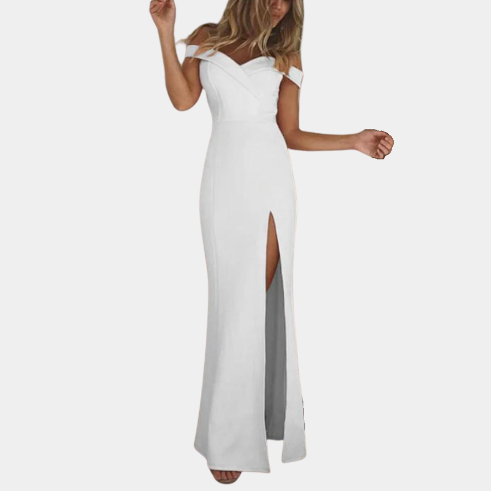 Elena - Sophisticated off-shoulder dress for women
