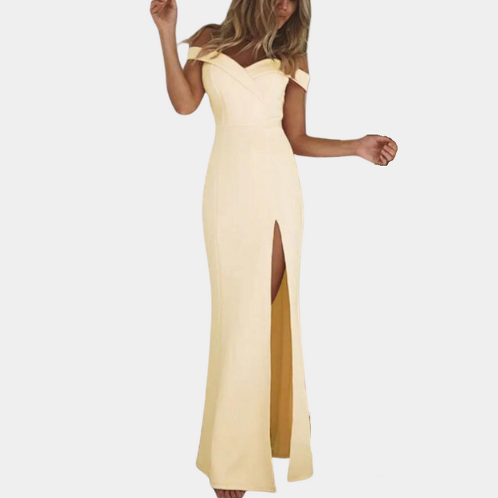 Elena - Sophisticated off-shoulder dress for women
