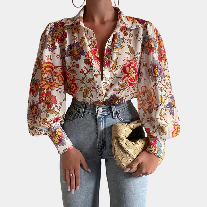 Bertha - Elegante Damenbluse mit langen Ärmeln für einen zeitlosen Look