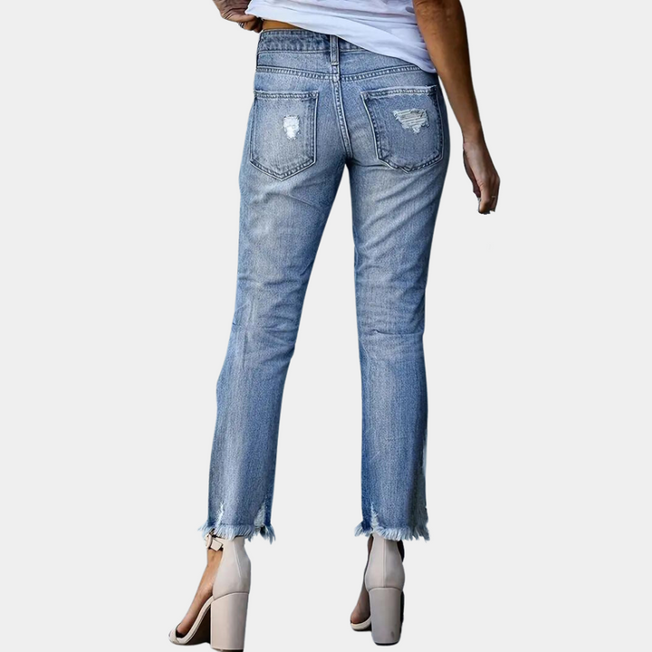 Aldina - Trendy Ripped Casual Jeans for Women