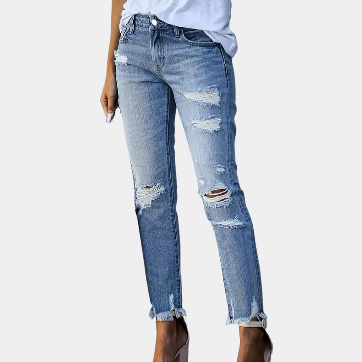 Aldina - Trendy Ripped Casual Jeans for Women