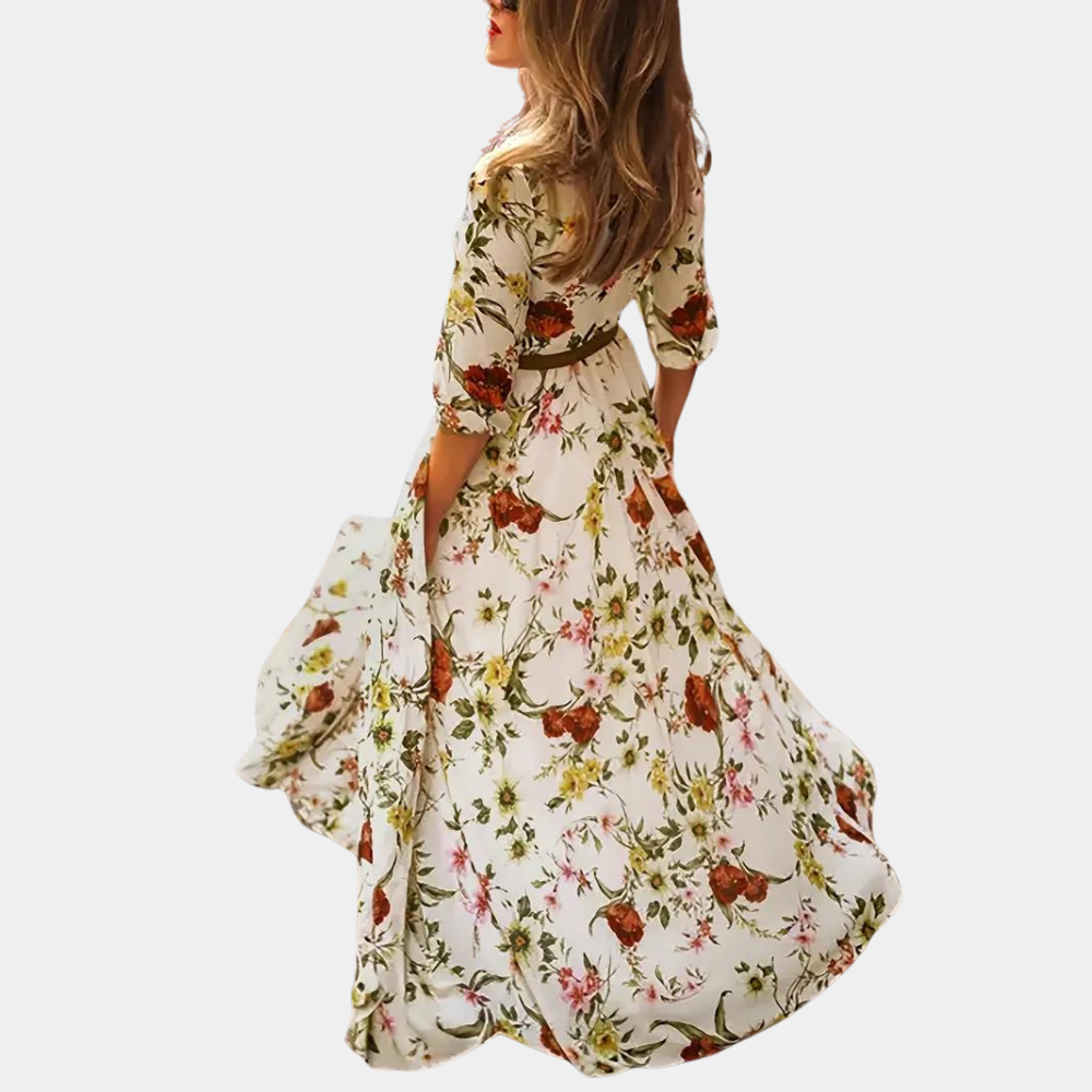 Robe maxi chic à imprimé floral pour femmes