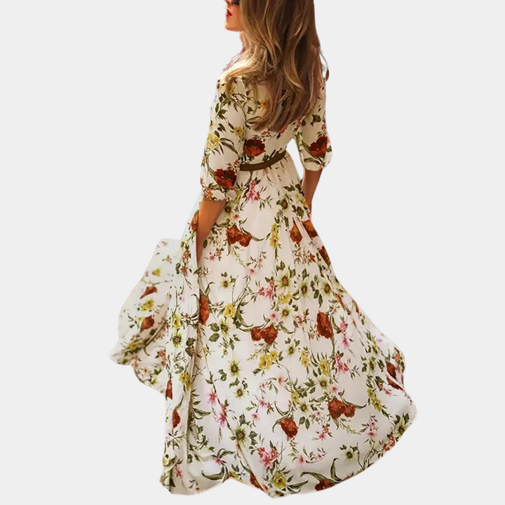 Robe maxi chic à imprimé floral pour femmes