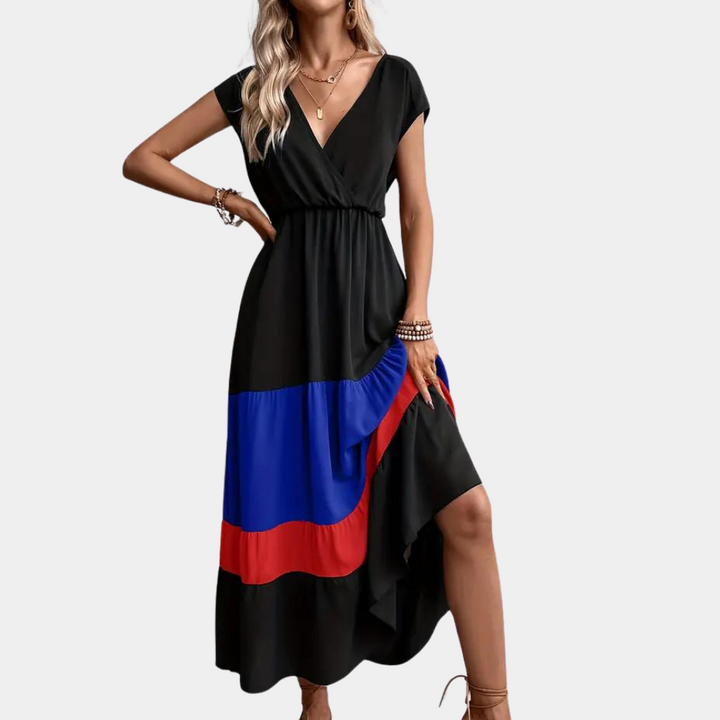 Stylish V-neck casual women's dress for any occasion