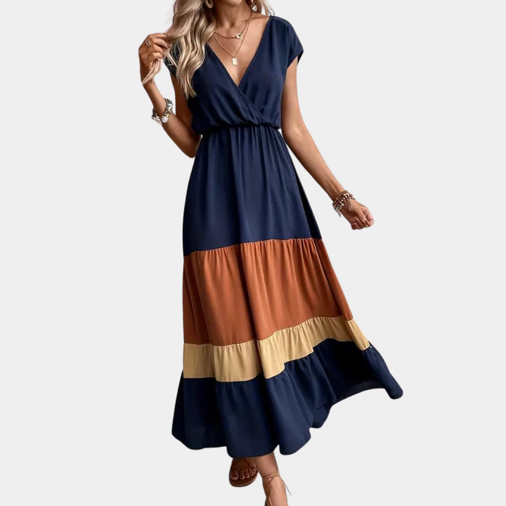 Stylish V-neck casual women's dress for any occasion