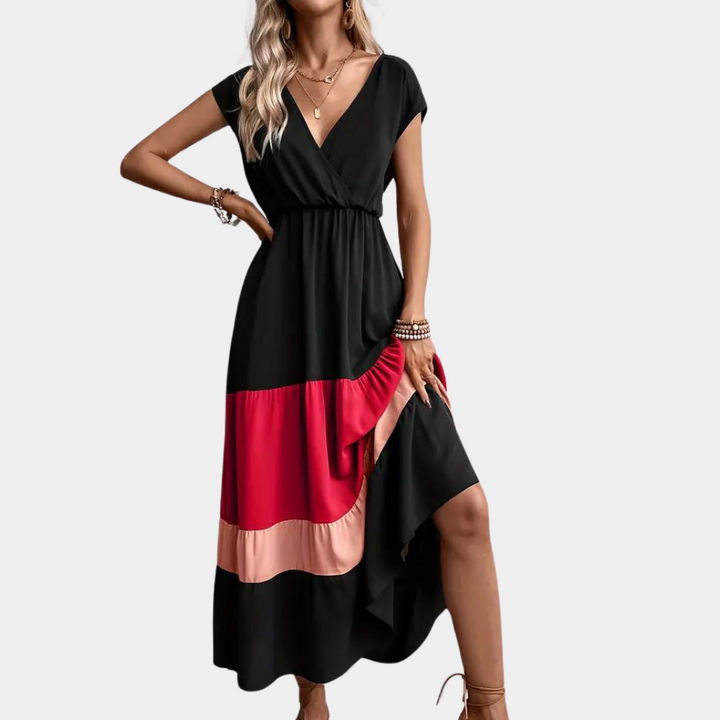 Stylish V-neck casual women's dress for any occasion
