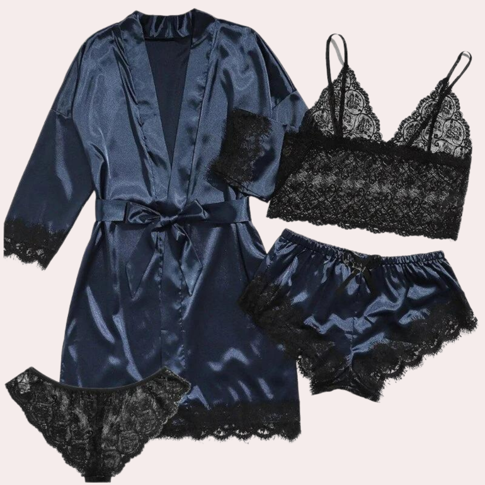 Indulge yourself with our 4-piece luxury pajama set for women
