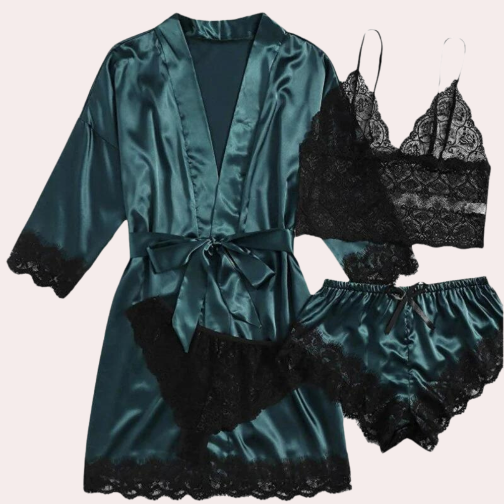 Indulge yourself with our 4-piece luxury pajama set for women