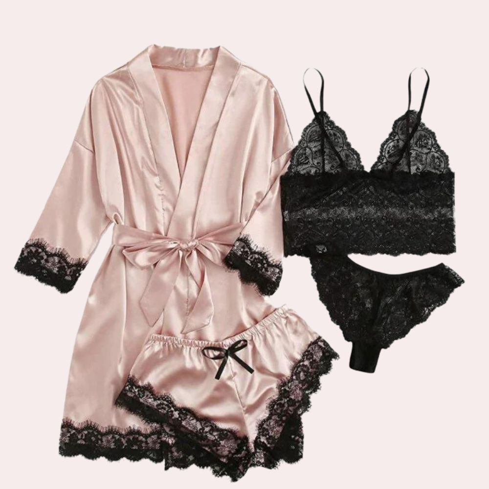 Indulge yourself with our 4-piece luxury pajama set for women
