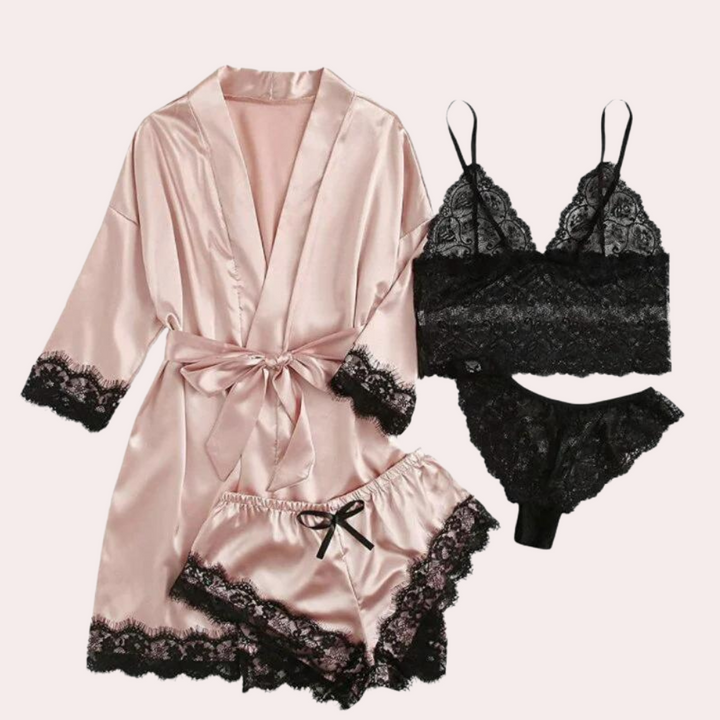 Indulge yourself with our 4-piece luxury pajama set for women