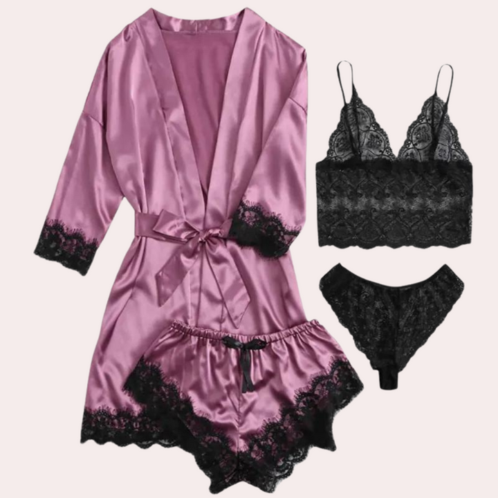 Indulge yourself with our 4-piece luxury pajama set for women