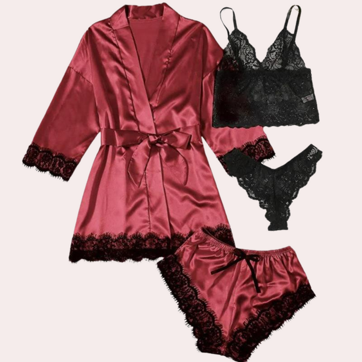 Indulge yourself with our 4-piece luxury pajama set for women