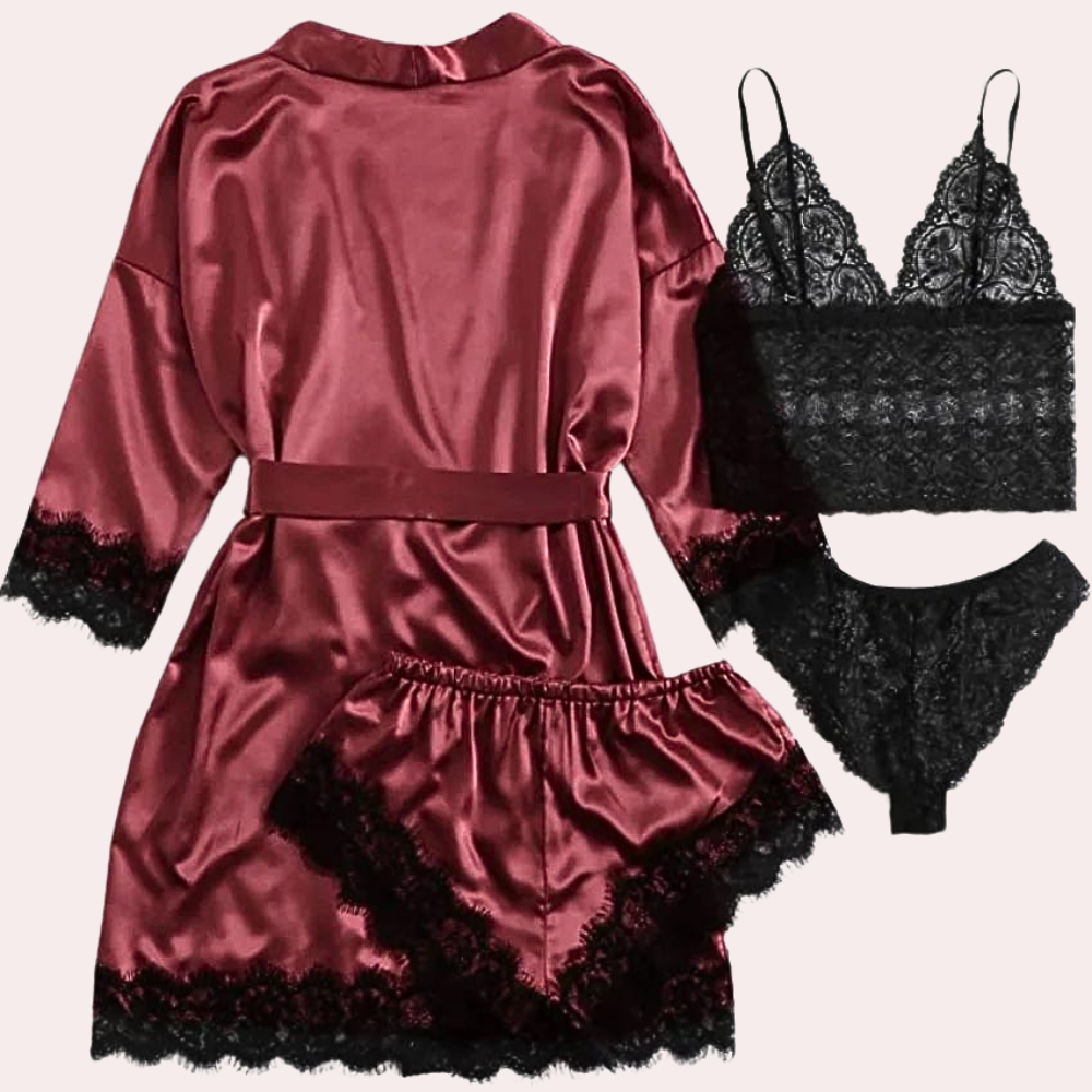 Indulge yourself with our 4-piece luxury pajama set for women