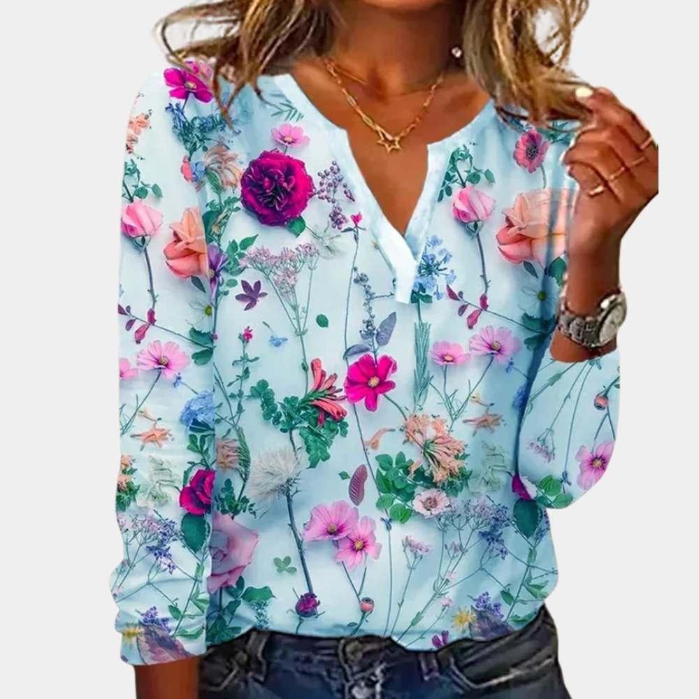 Trendige Bluse mit Blumenmuster für Damen für einen lässigen Look