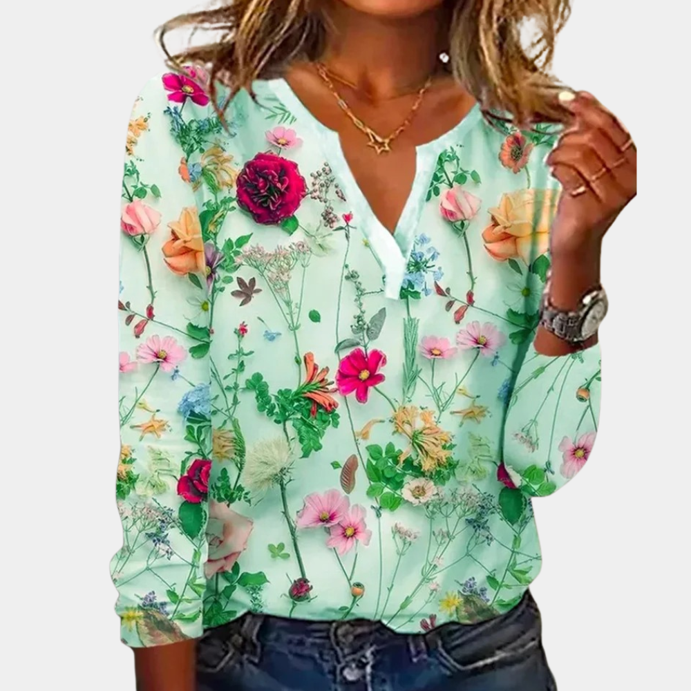 Trendige Bluse mit Blumenmuster für Damen für einen lässigen Look