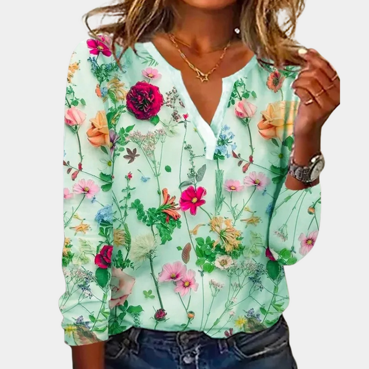Trendige Bluse mit Blumenmuster für Damen für einen lässigen Look