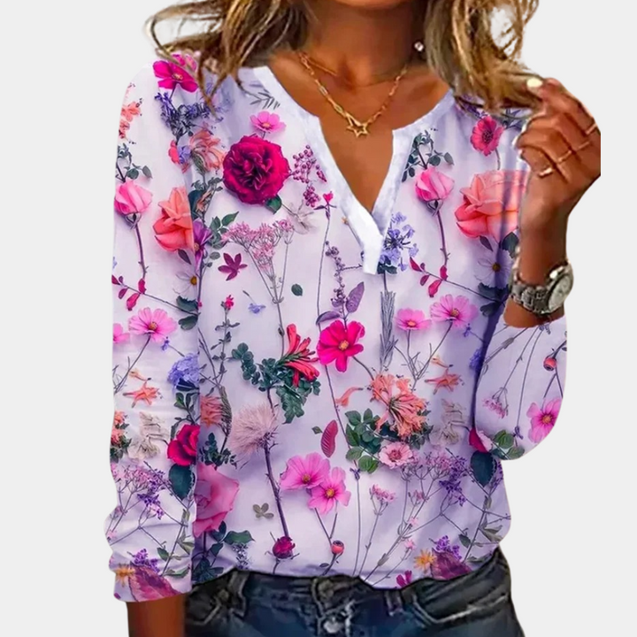 Trendige Bluse mit Blumenmuster für Damen für einen lässigen Look