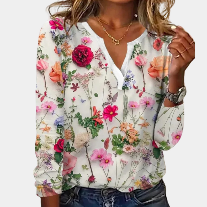 Trendige Bluse mit Blumenmuster für Damen für einen lässigen Look