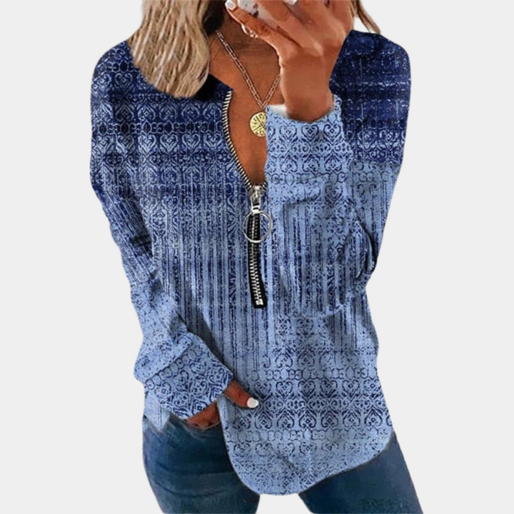 Damenpullover mit Vintage-Print für einen zeitlosen Look