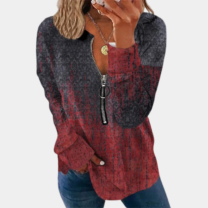 Damenpullover mit Vintage-Print für einen zeitlosen Look