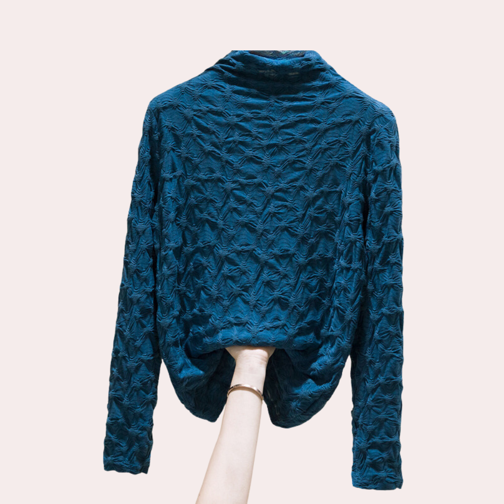 Chrissta - Stylische Damenbluse mit schickem hohen Ausschnitt